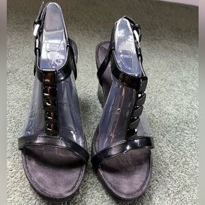 A2 by Aerosoles Black Patent  Women's Sandals